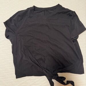 lululemon athletica Black Short Sleeve Tie-Front Tee